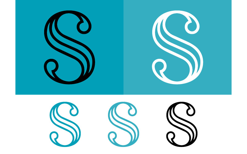 Elegante grafische ontwerpelementen voor de letter S.