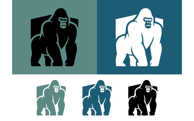 Abstract grafisch ontwerp van een gorilla-logo.