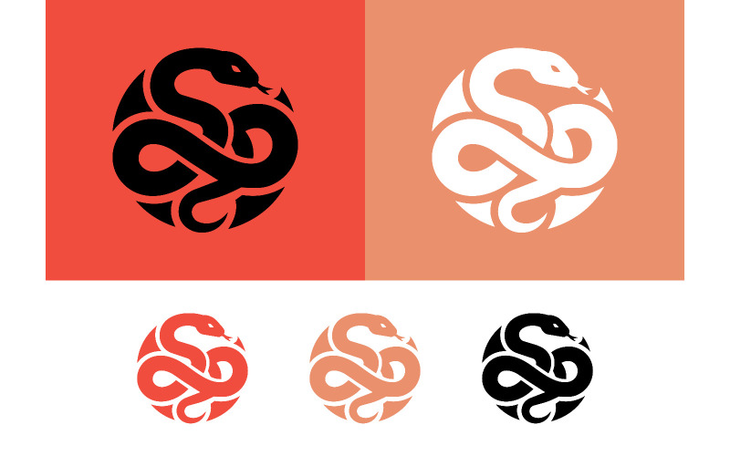 Slangenembleem op gekleurde achtergronden, geschikt voor logo-gebruik.