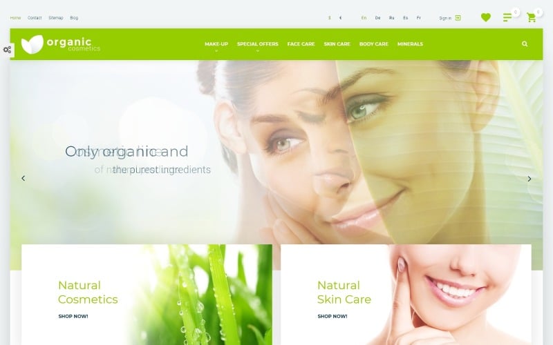 Kosmetyki organiczne - responsywny motyw PrestaShop
