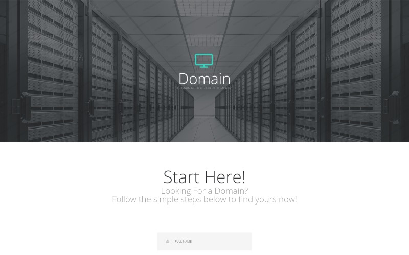 Modello di pagina di destinazione reattiva del registrar di dominio
