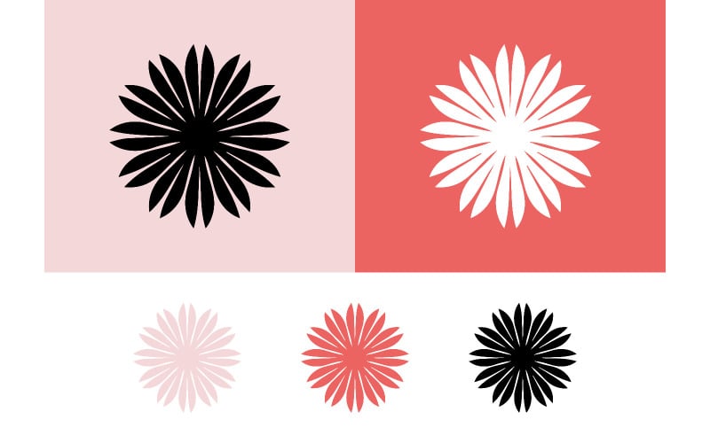 Bloemmotief met roze en rode accenten.