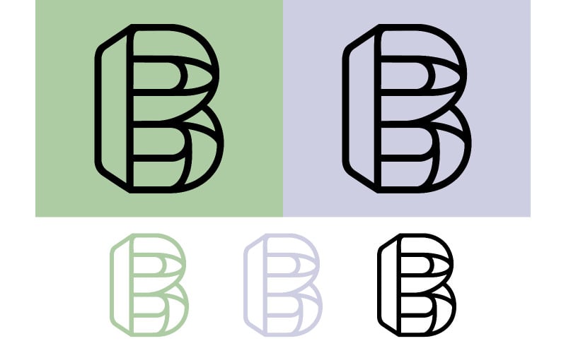 Logo de la lettre B, forme abstraite.