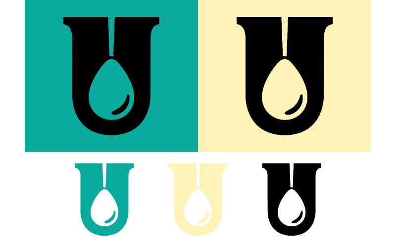 Monogramme U avec logo en forme de goutte d'œuf.