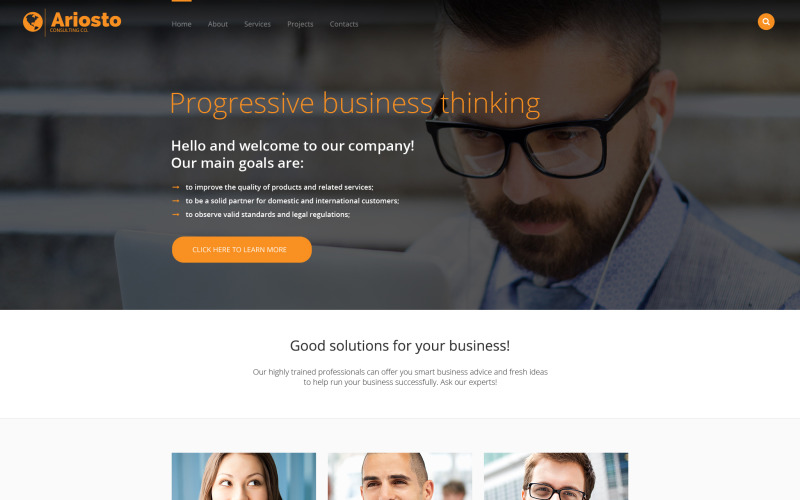 Modèle de site Web réactif de consultation