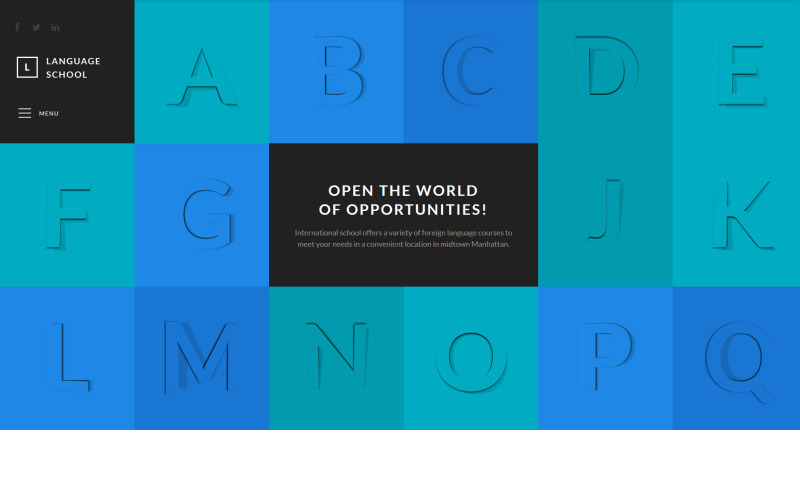 Modelo de site responsivo para escola de idiomas