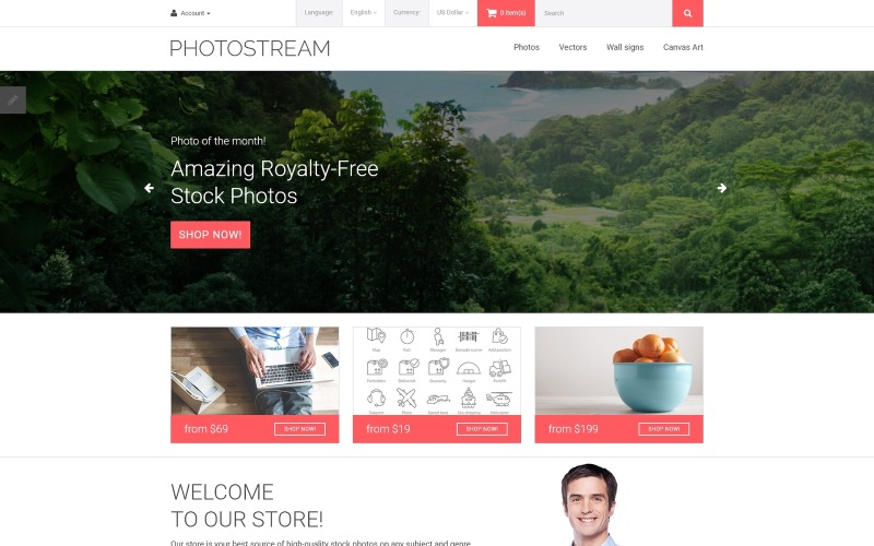 шаблон opencart photostream