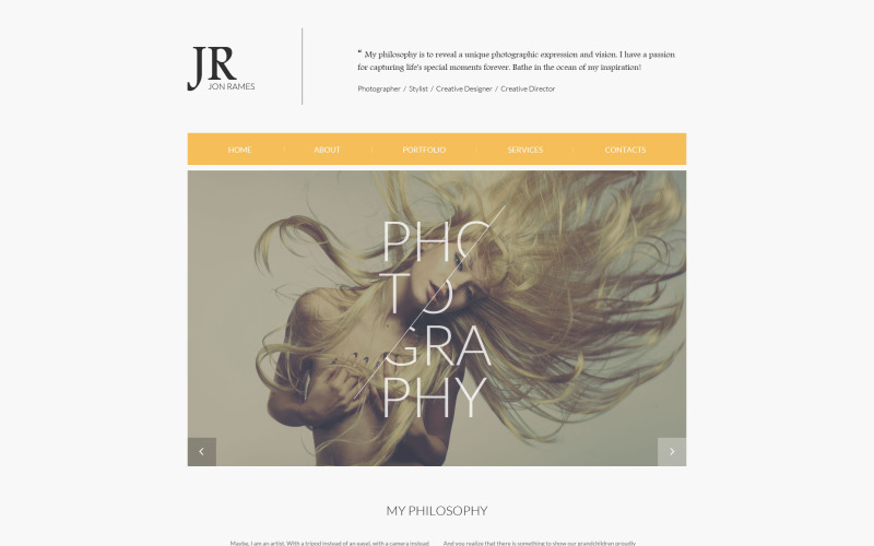 Responsieve websitesjabloon voor fotograafportfolio