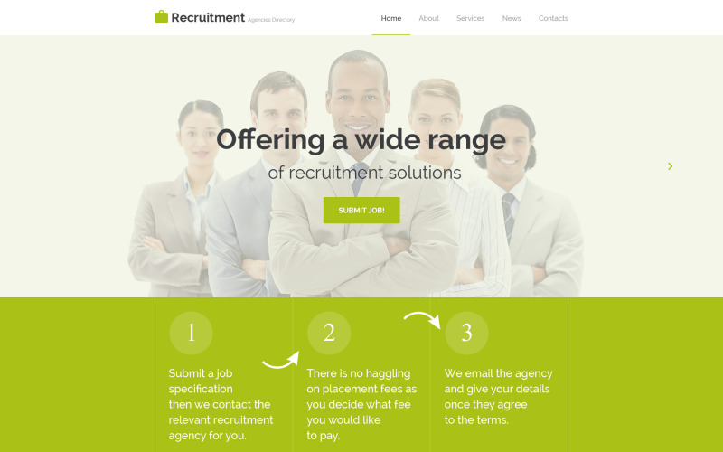 Responsieve websitesjabloon voor vacatureportal
