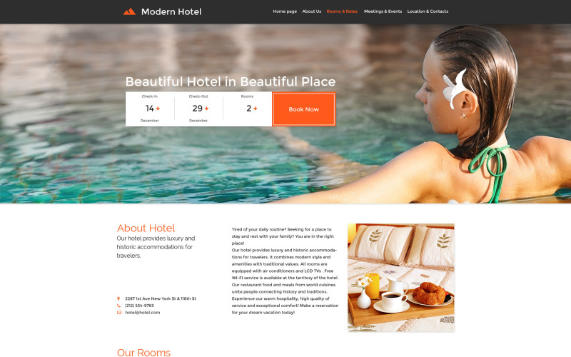 Šablona webových stránek moderní hotel