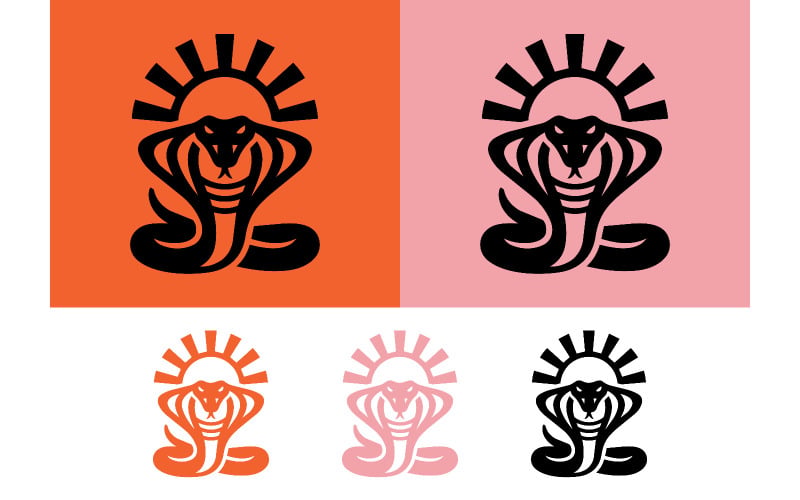 Élément graphique du logo cobra en forme de soleil.