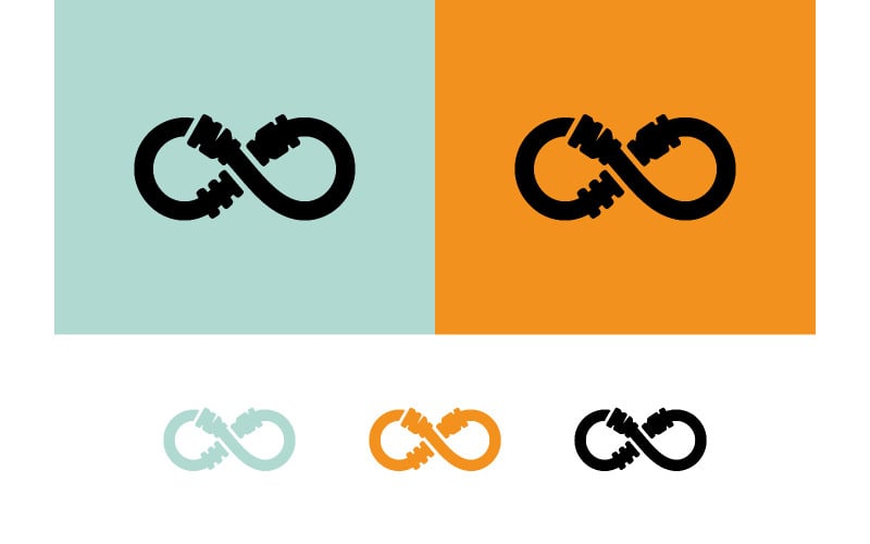 Symbole de l'infini composé de câbles électriques.