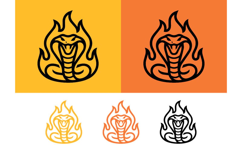 Simbolo del logo di un cobra infuocato.