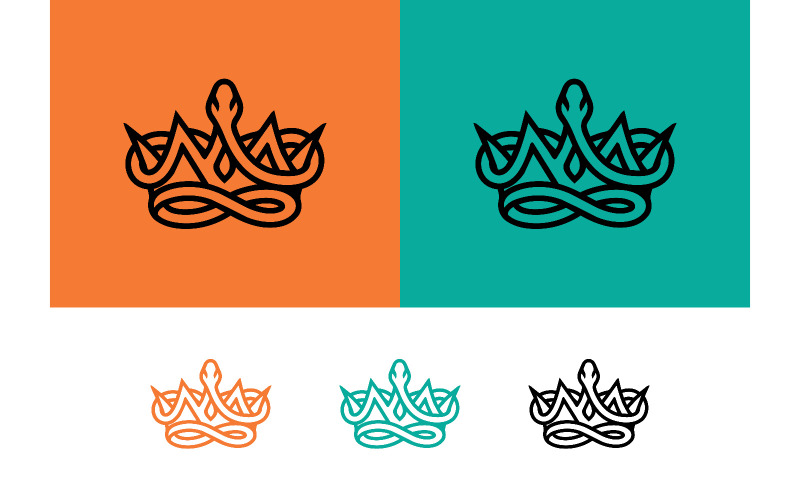 Icônes du logo représentant un serpent enroulé autour d'une couronne.