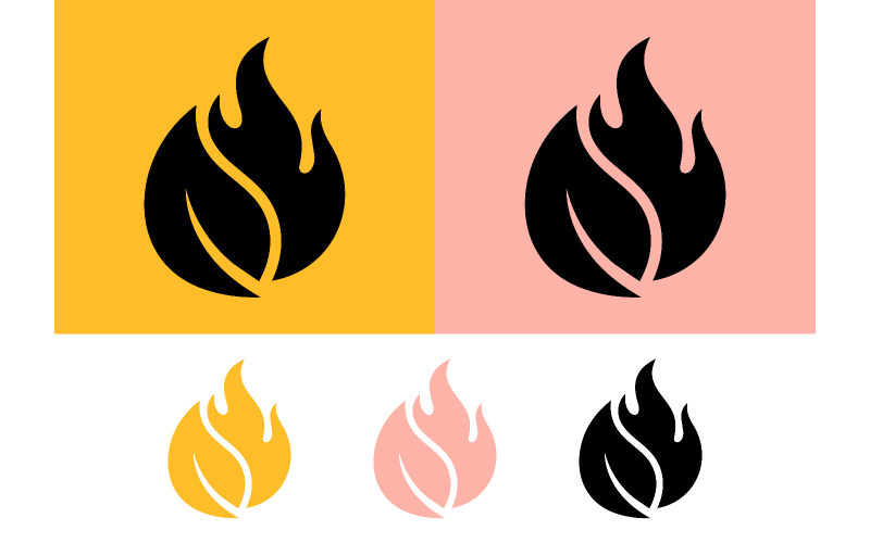 Flamlövlogotyp grön och gul design.