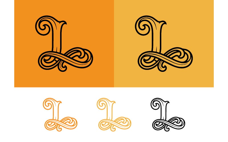 Élément de design élégant orné de la lettre l.