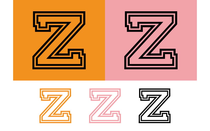Conception de logo en forme de lettre Z sur fond orange et rose.