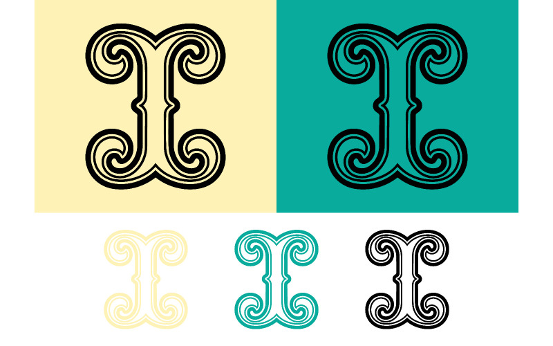 Utsmyckade I brev elegant emblem logotypdesign.