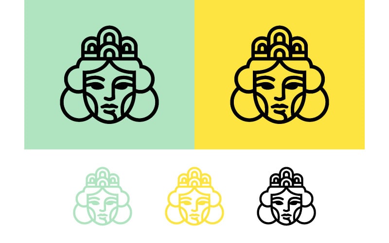 Kejsarinnans ansikte linjeteckningar för grafisk design.