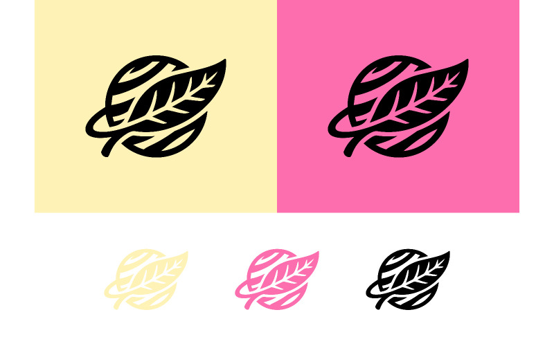 Concetto di logo a spirale di foglie, elemento di design innovativo.