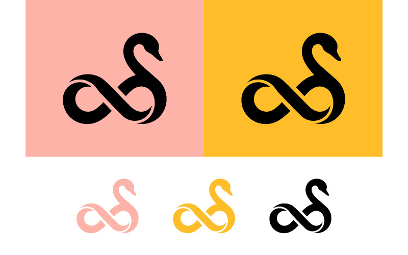 Logo graphique représentant un cygne et le symbole de l'infini en couleurs.