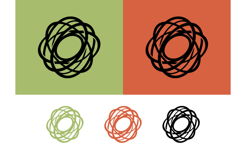 Abstrakt virvelform grön orange design.