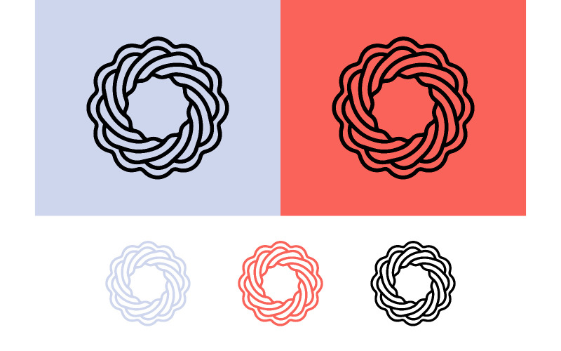 Vriden cirkulär abstrakt logotyp emblem design.
