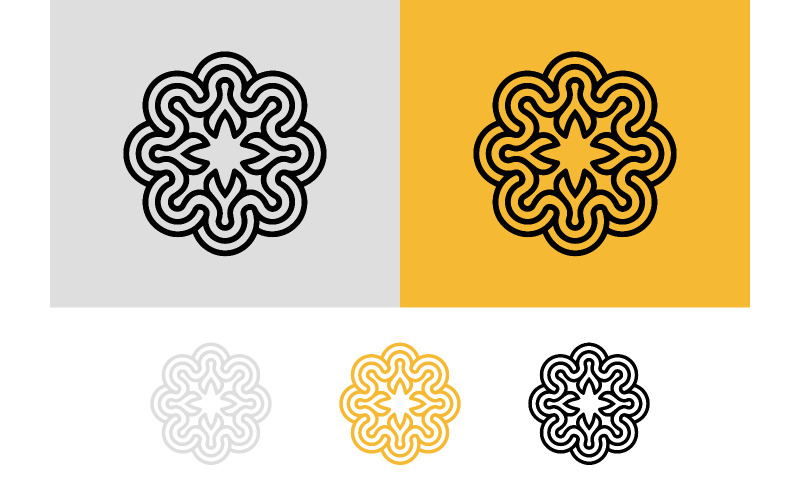 Keltisch knoopsymbool logo met rode achtergrond.