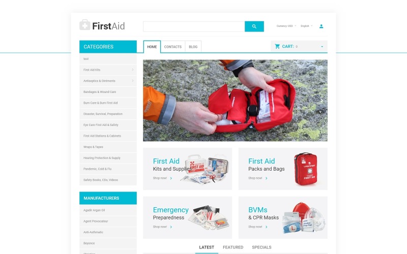 Ambulance responsieve OpenCart-sjabloon