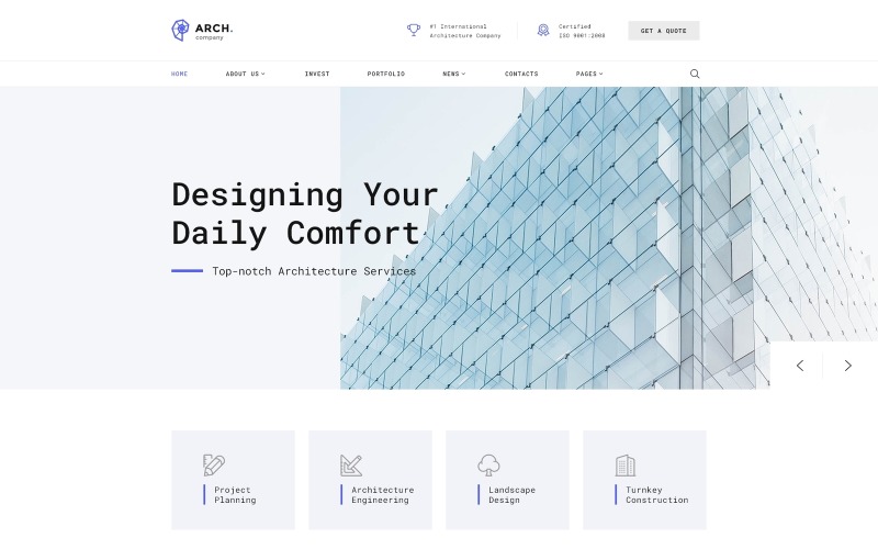 Arch - Arkitektur HTML-webbplatsmall för flera sidor
