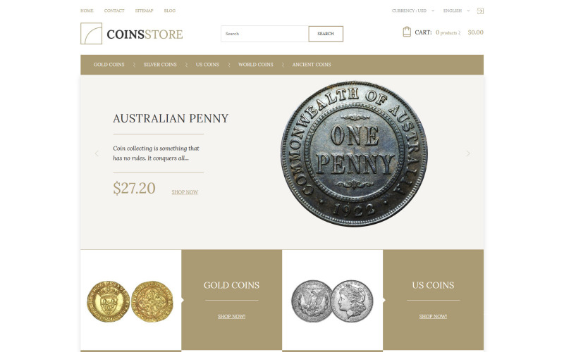 Coin Store PrestaShop-tema