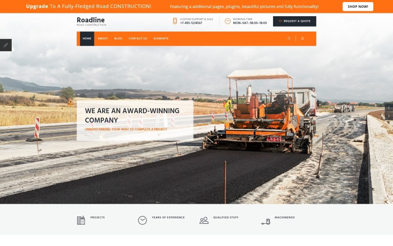 Construção de Estradas - Pavimentação Multipage Template Joomla