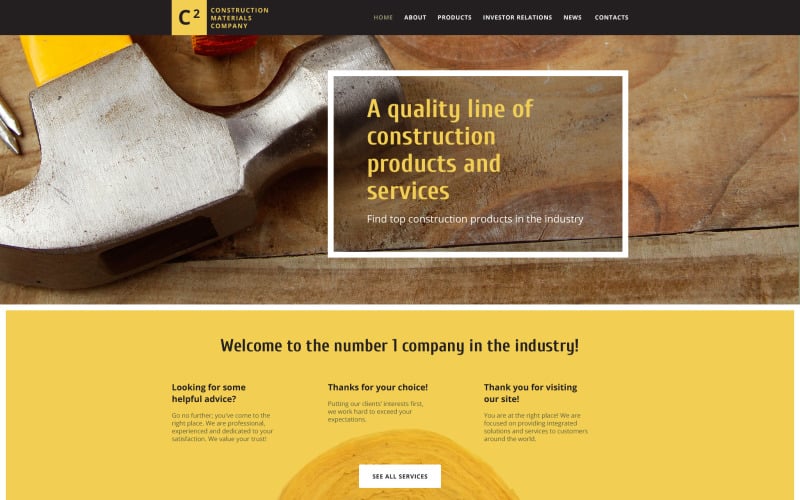 Construction Materials Company Website Template