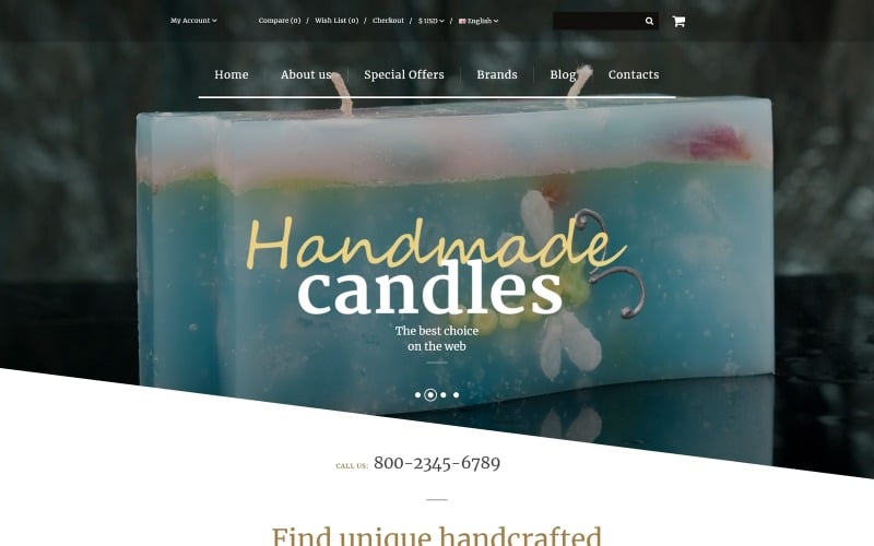 Handmade Candles OpenCart Template