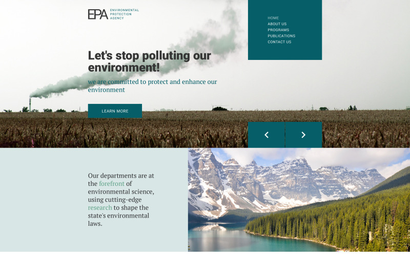 Modèle de site Web de l'Agence de protection de l'environnement