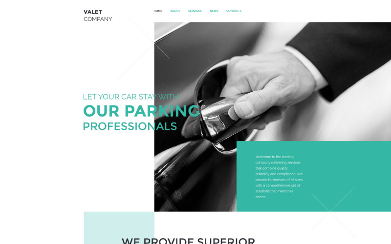 Modello di sito Web di Valet Company