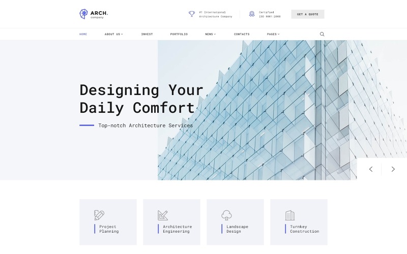 Modello di sito Web HTML multipagina Arch - Architecture