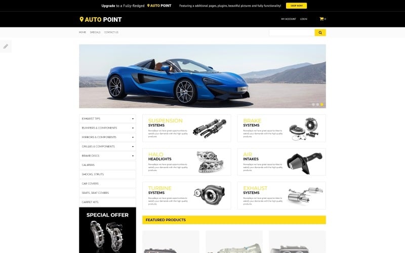 Ponto Automático - Modelo OpenCart Limpo de Comércio Eletrônico de Peças Automotivas