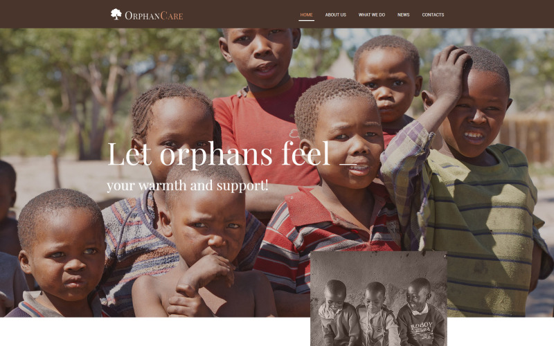 Responsieve websitesjabloon voor kinderliefdadigheid
