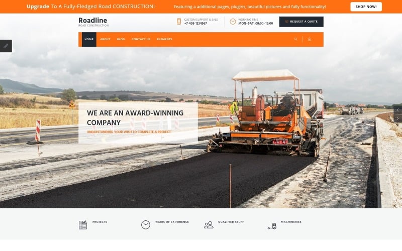 Road Construction - Мощение Многостраничный Шаблон Joomla