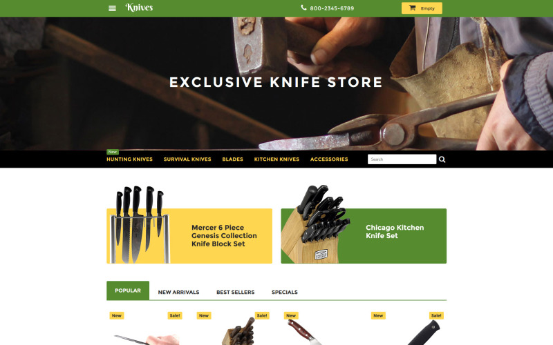 Тема магазина ножей PrestaShop