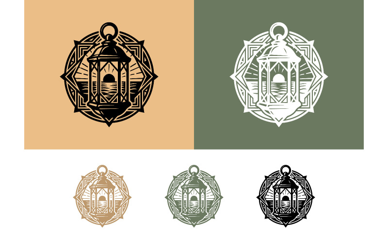 Logo lucerny na hnědém a zeleném pozadí.