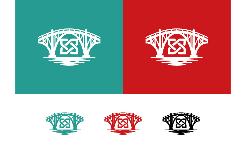 Pont arqué orné de motifs de nœuds celtiques.