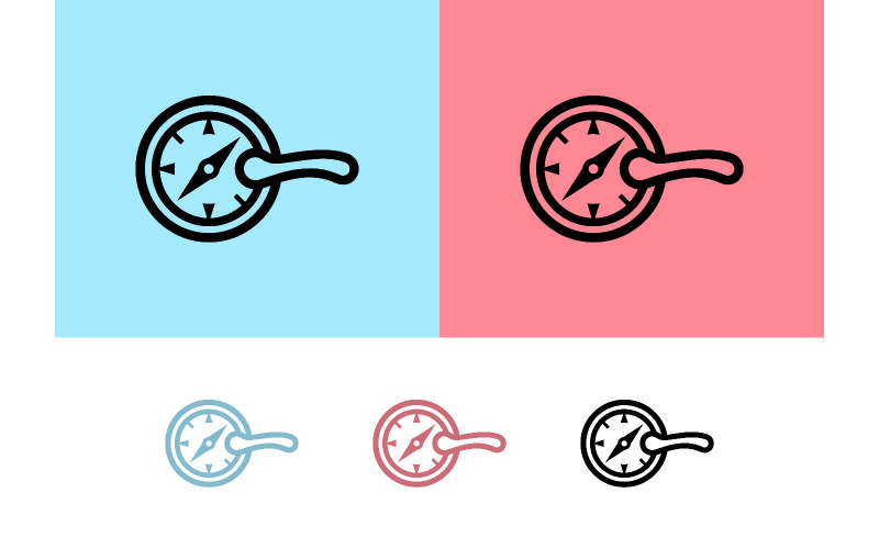 Logo de navigation avec icône de poignée de porte en forme de boussole.