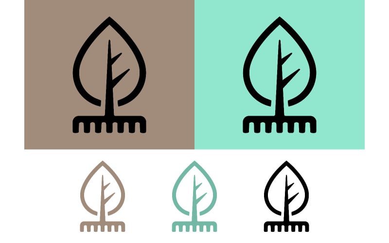 Blad- en harkicoon voor de natuur.