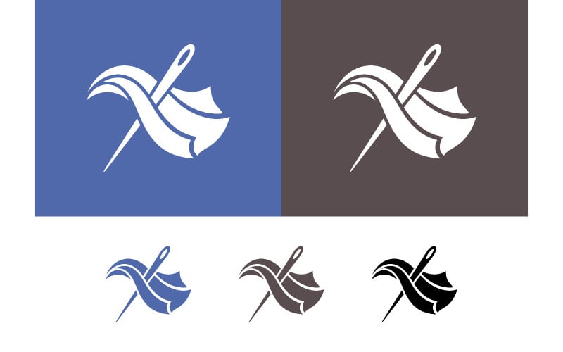 Logo igły i tkaniny do szycia.
