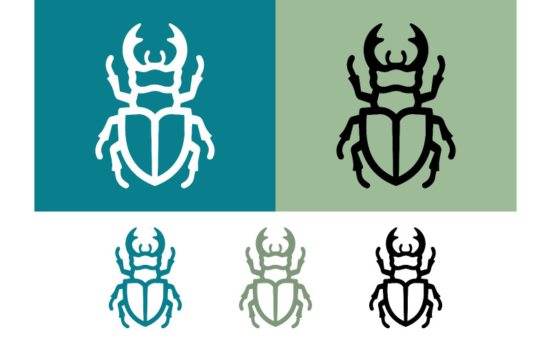 Een logo van een kever, strakke vectorafbeelding.