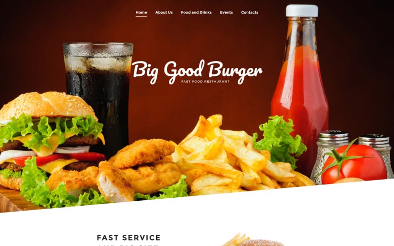 Big Good Burger - шаблон сайта фастфуда