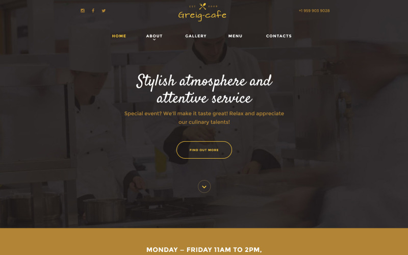 Greig Cafe webbplats mall
