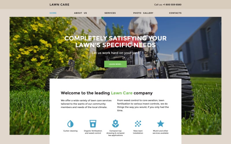 Lawn Care Website Template #57855 TemplateMonster